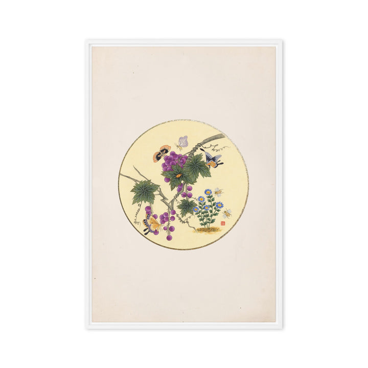 Leinwand - Schmetterlinge auf Traubenbaum Misun Kim Weiß / 61x91 cm (24″×36″) artlia