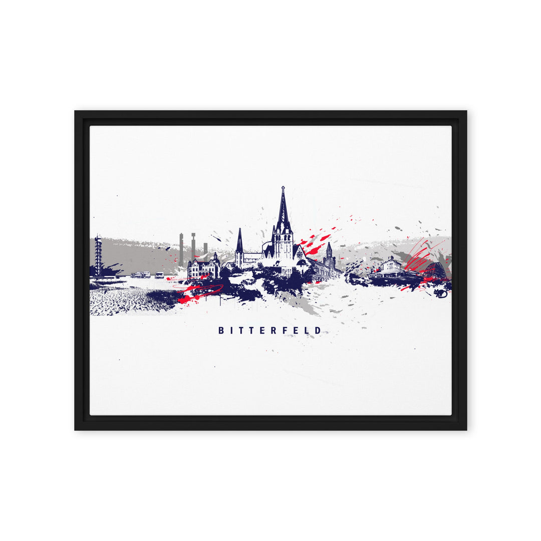 Leinwand - Skyline Bitterfeld Marko Kurth Schwarz / 41x51 cm (16″×20″) artlia