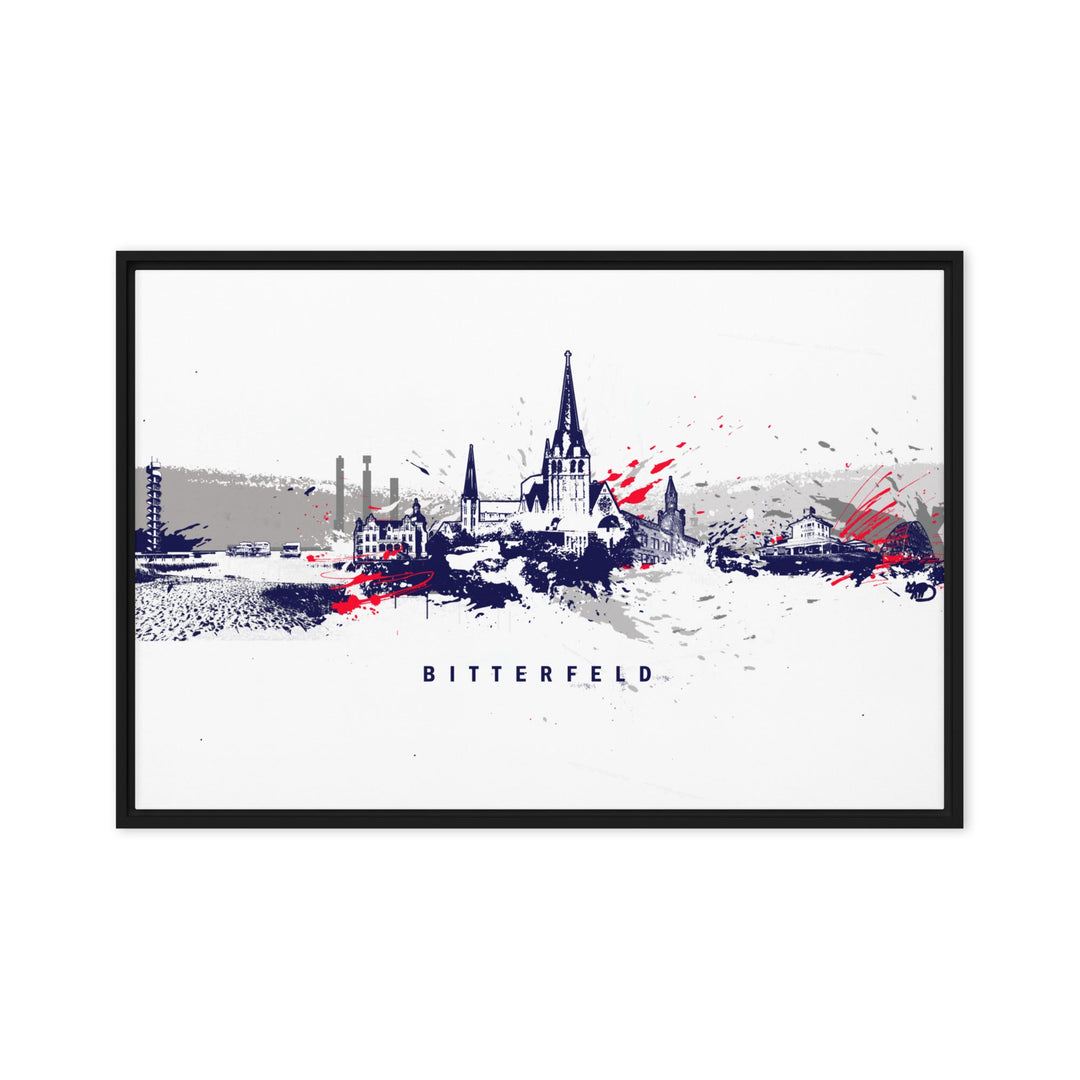 Leinwand - Skyline Bitterfeld Marko Kurth Schwarz / 61x91 cm (24″×36″) artlia