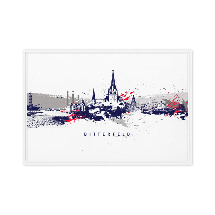 Leinwand - Skyline Bitterfeld Marko Kurth Weiß / 61x91 cm (24″×36″) artlia