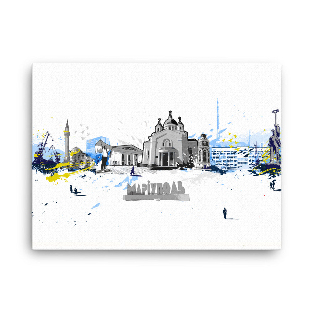 Leinwand - Skyline Mariupol Marko Kurth ohne Rahmen / 31x41 cm (12″×16″) artlia