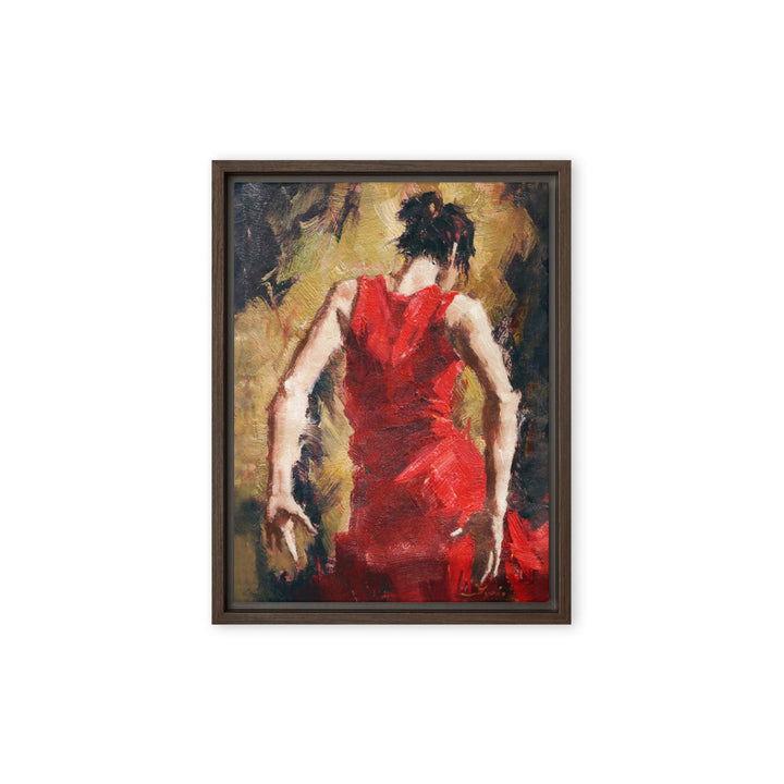 Leinwand - Tango Woman in Red Dress Kuratoren von artlia Braun / 31x41 cm (12″×16″) artlia