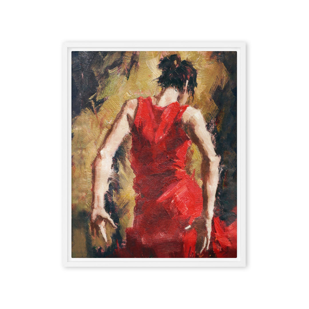 Leinwand - Tango Woman in Red Dress Kuratoren von artlia Weiß / 41x51 cm (16″×20″) artlia