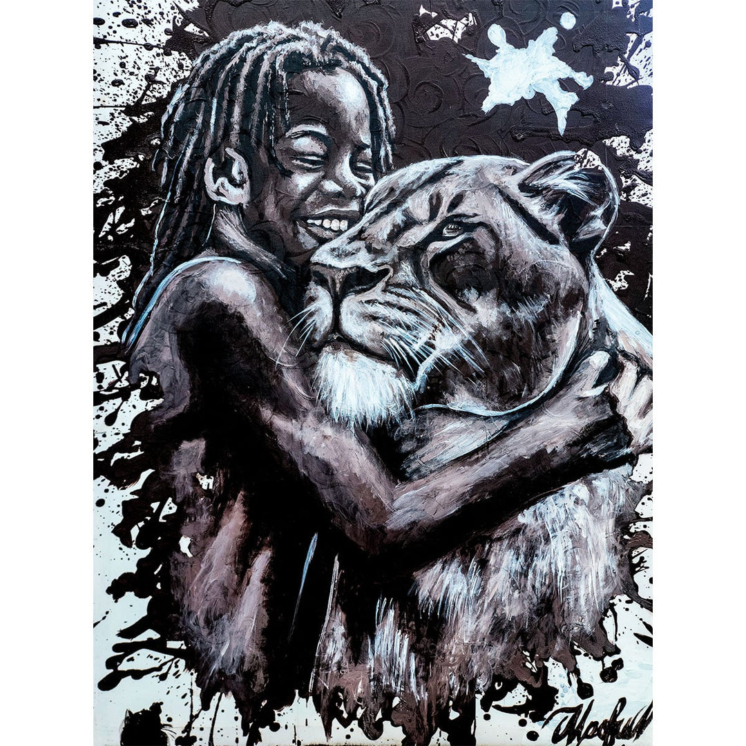 Original Gemälde - Nokuthula M Mpofu, Her Cub Nokuthula M Mpofu artlia