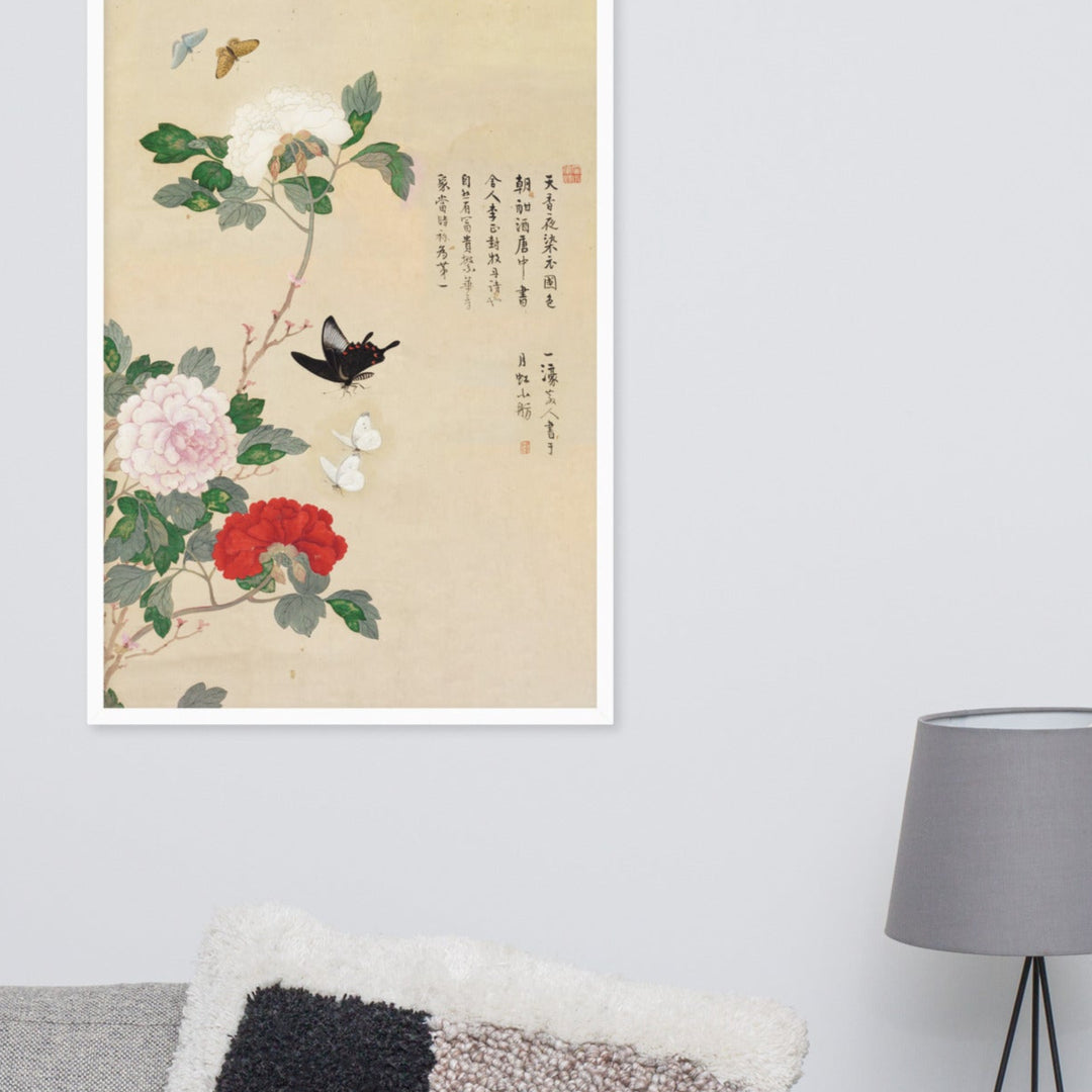 Poster - Blumen und Schmetterlinge Nam Gye-u artlia
