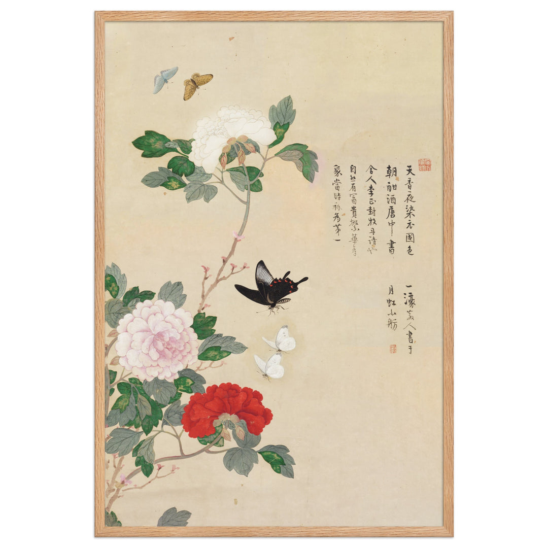 Poster - Blumen und Schmetterlinge Nam Gye-u Oak / 61×91 cm artlia