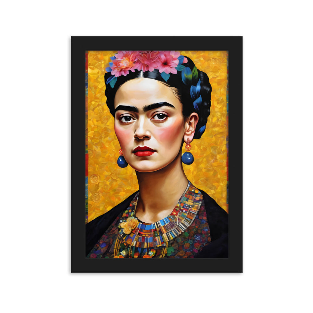 Poster - Frida Kahlo in the style of Gustav Klimt Kuratoren von artlia Schwarz / 21×30 cm artlia