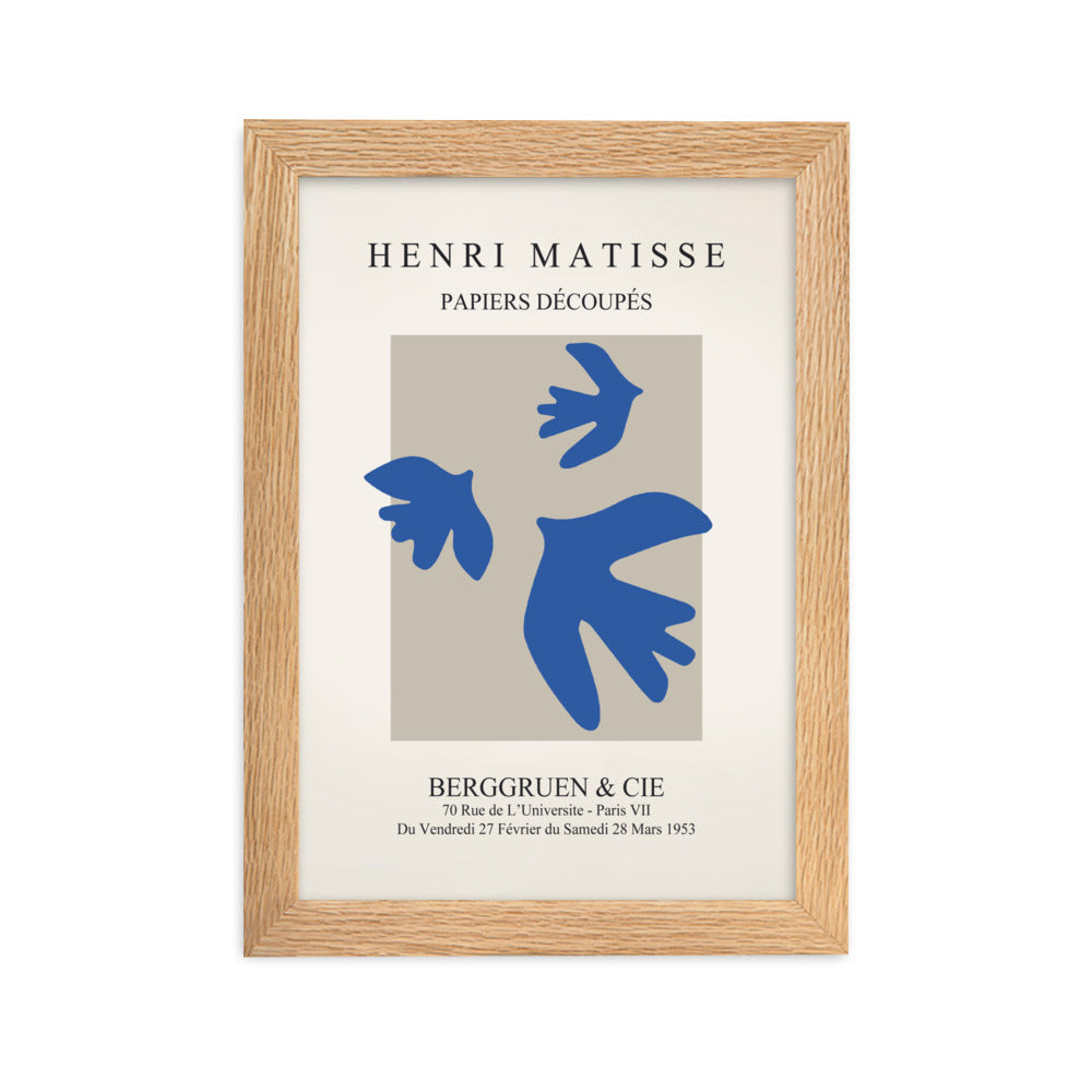 Poster - Henri Matisse, blaue Vögel Henri Matisse Oak / 21×30 cm artlia