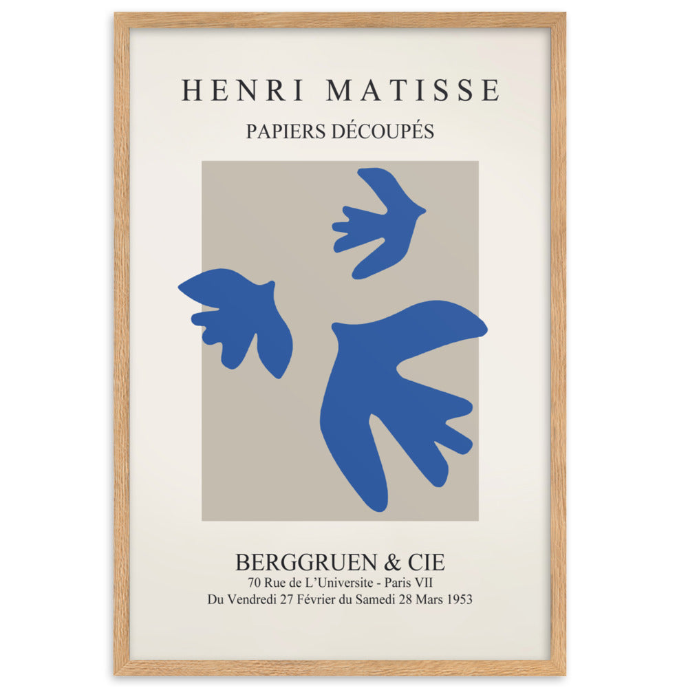 Poster - Henri Matisse, blaue Vögel Henri Matisse Oak / 61×91 cm artlia