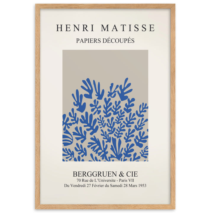 Poster - Henri Matisse, Papier Découpés blaue Blumen Henri Matisse Oak / 61×91 cm artlia