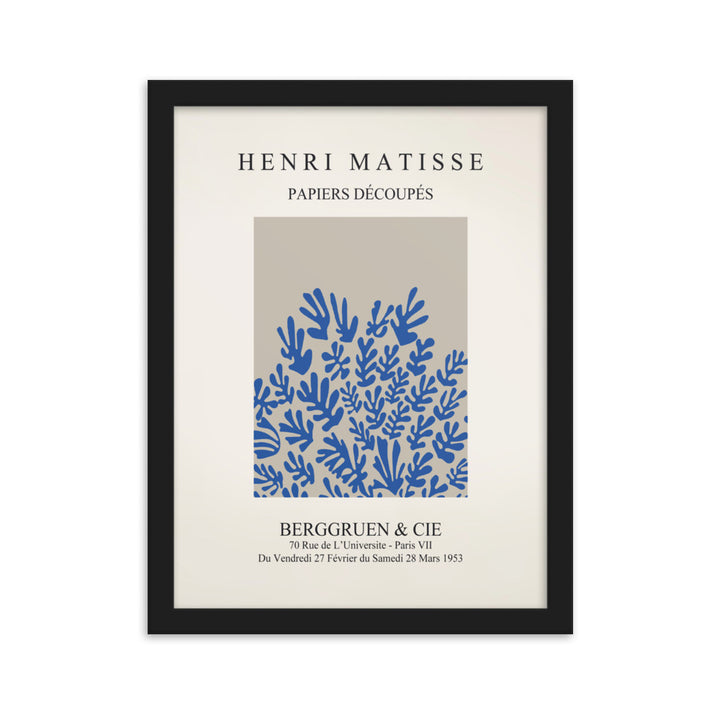 Poster - Henri Matisse, Papier Découpés blaue Blumen Henri Matisse Schwarz / 30×40 cm artlia