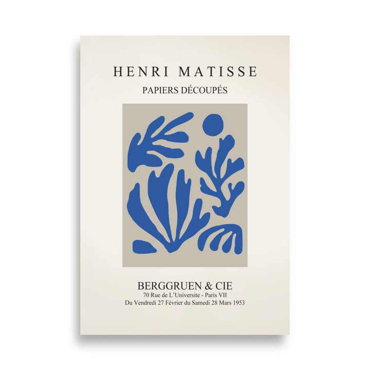 Poster - Henri Matisse, Papier Découpés blauer Garten I Henri Matisse ohne Rahmen / 21×30 cm artlia