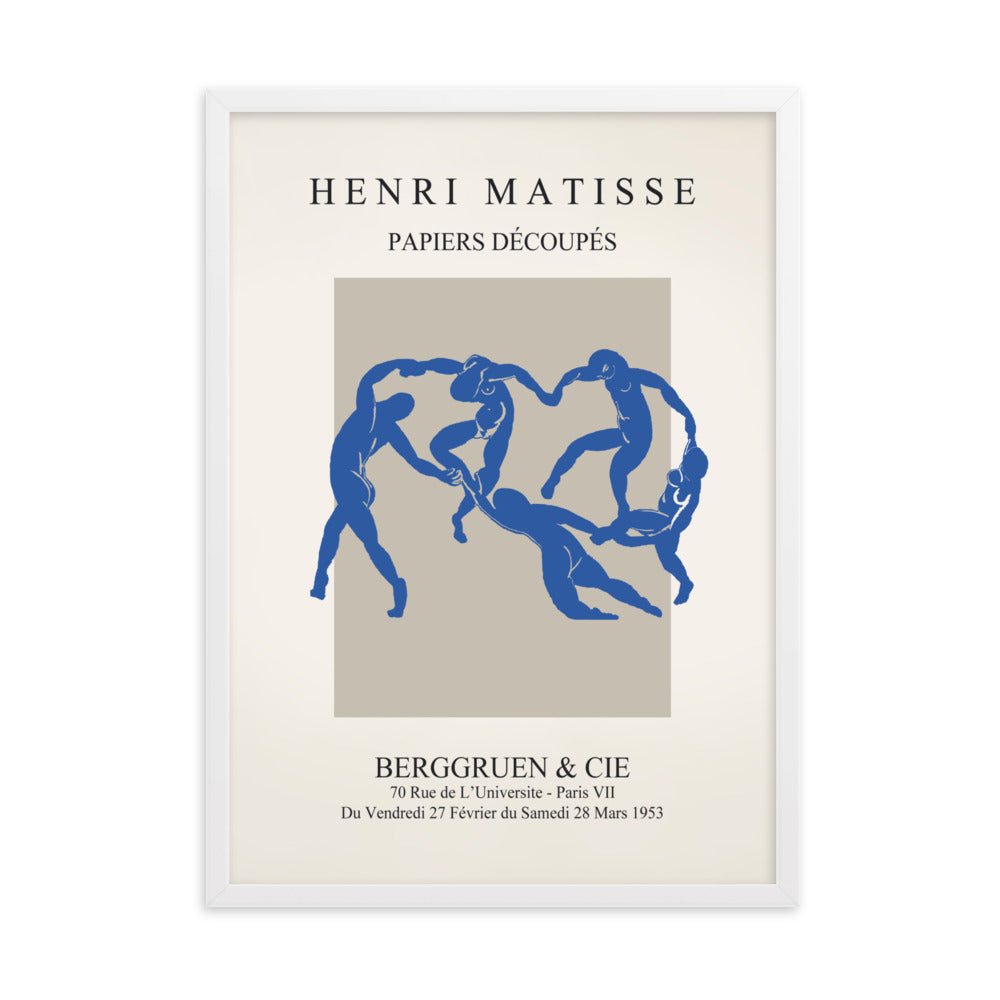 Poster - Henri Matisse, Papier Découpés blauer Tanz Henri Matisse Weiß / 50×70 cm artlia