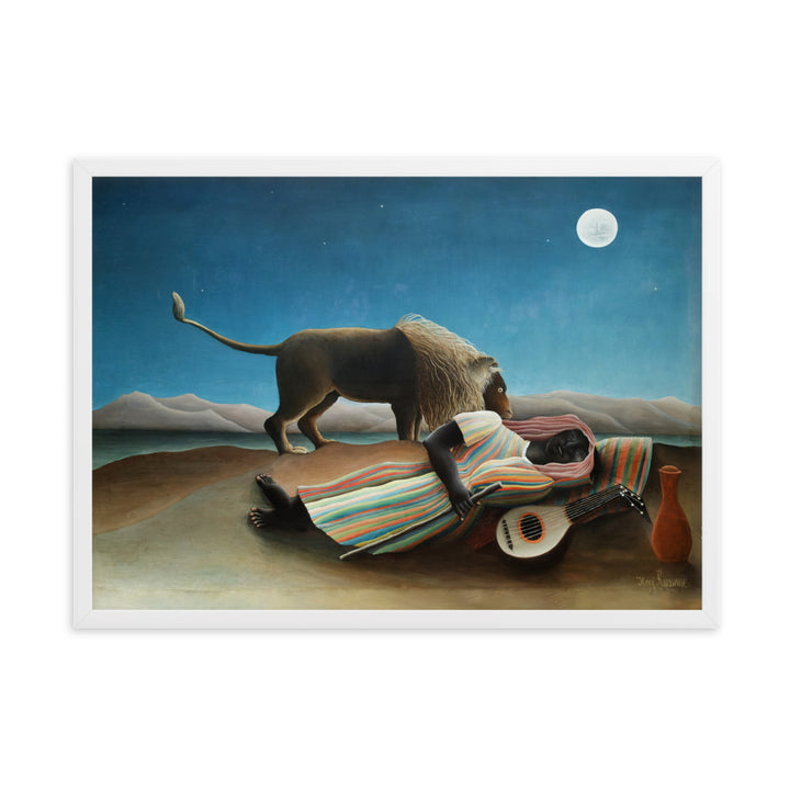 Poster - Henri Rousseau, Die schlafende Zigeunerin Henri Rousseau Weiß / 50×70 cm artlia