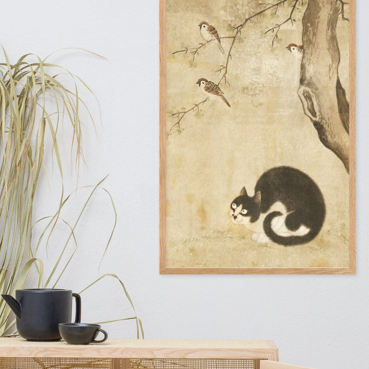 Poster - Katze und Spatzen, Byeon Sang-byeok Byeon Sang-byeok artlia