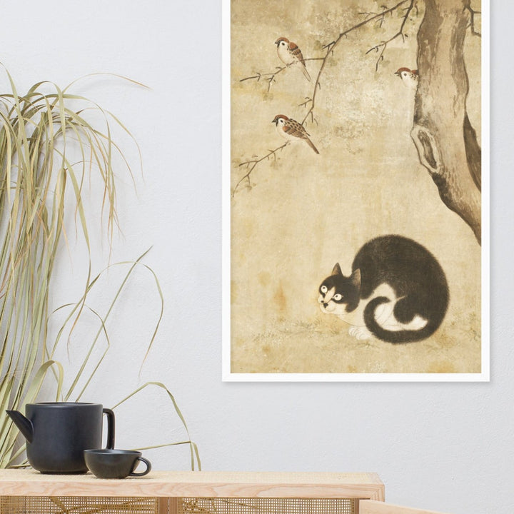 Poster - Katze und Spatzen, Byeon Sang-byeok Byeon Sang-byeok artlia
