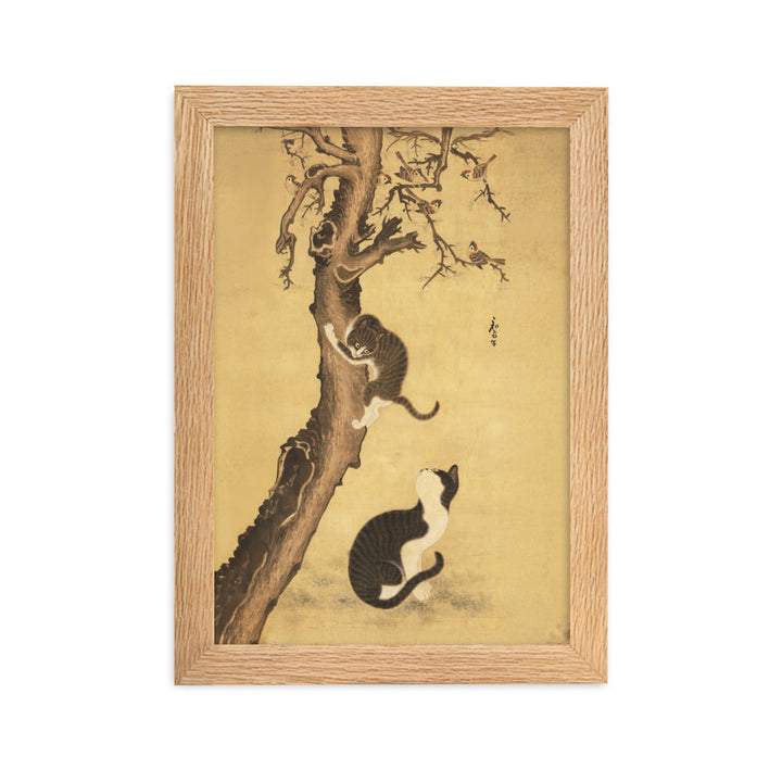 Poster - Katzen und Spatzen, Byeon Sang-byeok Byeon Sang-byeok Oak / 21×30 cm artlia