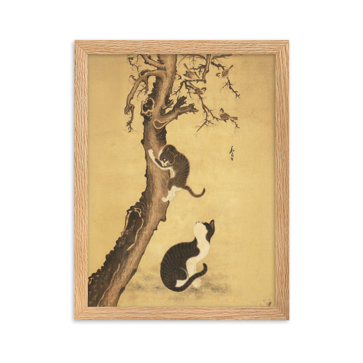Poster - Katzen und Spatzen, Byeon Sang-byeok Byeon Sang-byeok Oak / 30×40 cm artlia