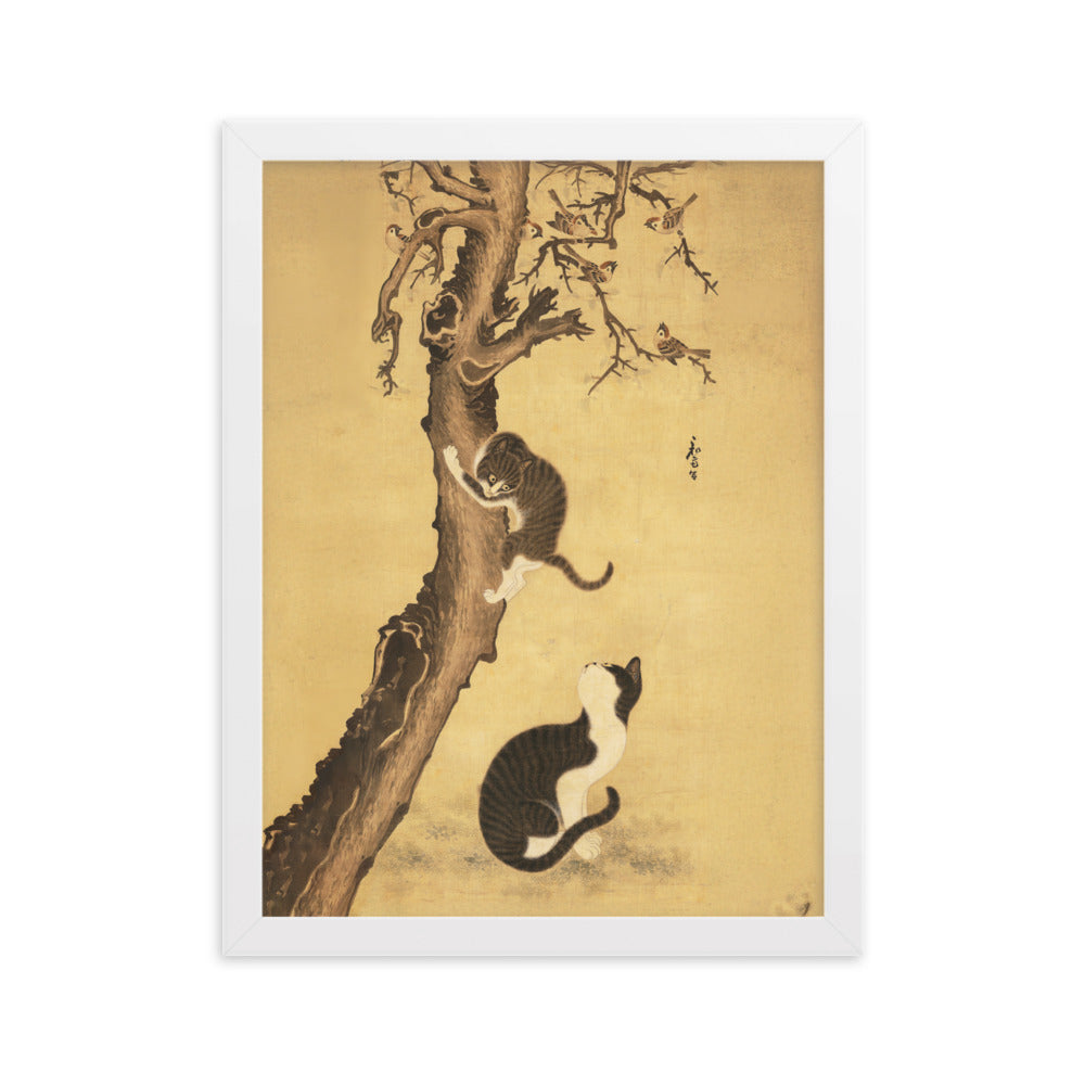 Poster - Katzen und Spatzen, Byeon Sang-byeok Byeon Sang-byeok Weiß / 30×40 cm artlia