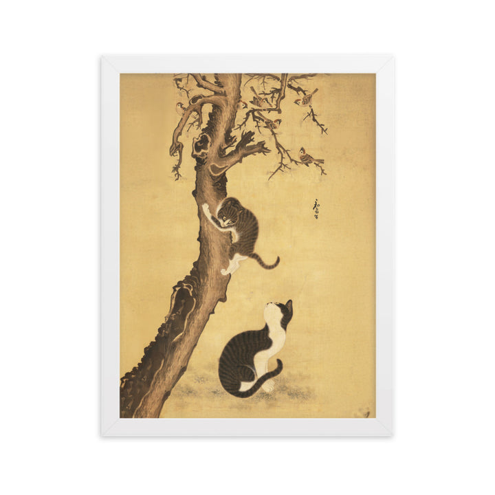 Poster - Katzen und Spatzen, Byeon Sang-byeok Byeon Sang-byeok Weiß / 30×40 cm artlia