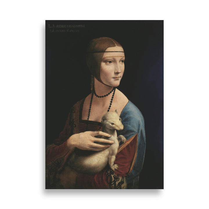 Poster - Leonardo da Vinci, Dame mit dem Hermelin Leonardo da Vinci ohne Rahmen / 21×30 cm artlia