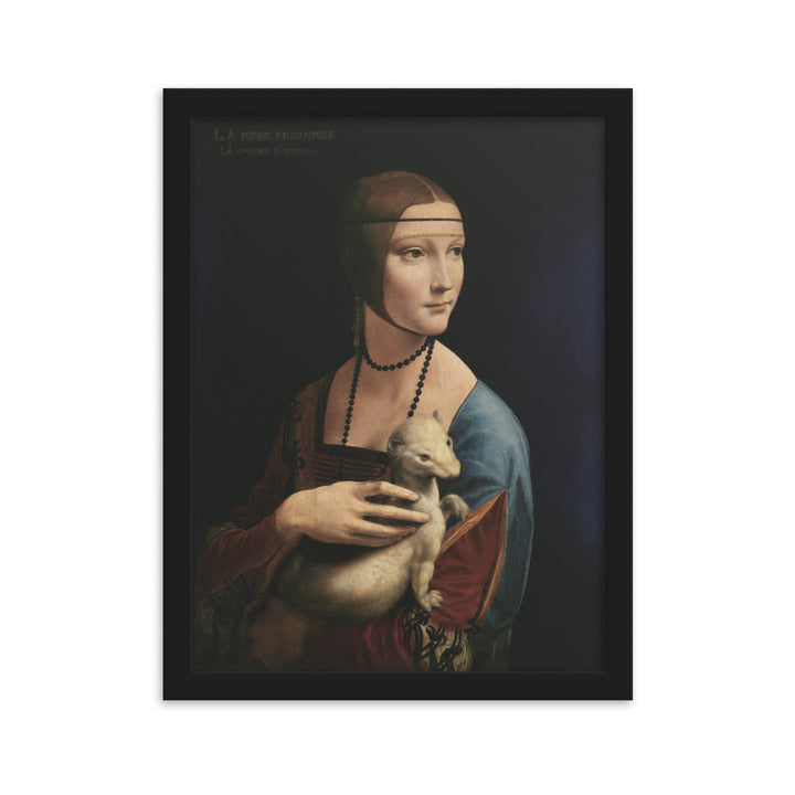 Poster - Leonardo da Vinci, Dame mit dem Hermelin Leonardo da Vinci Schwarz / 30×40 cm artlia