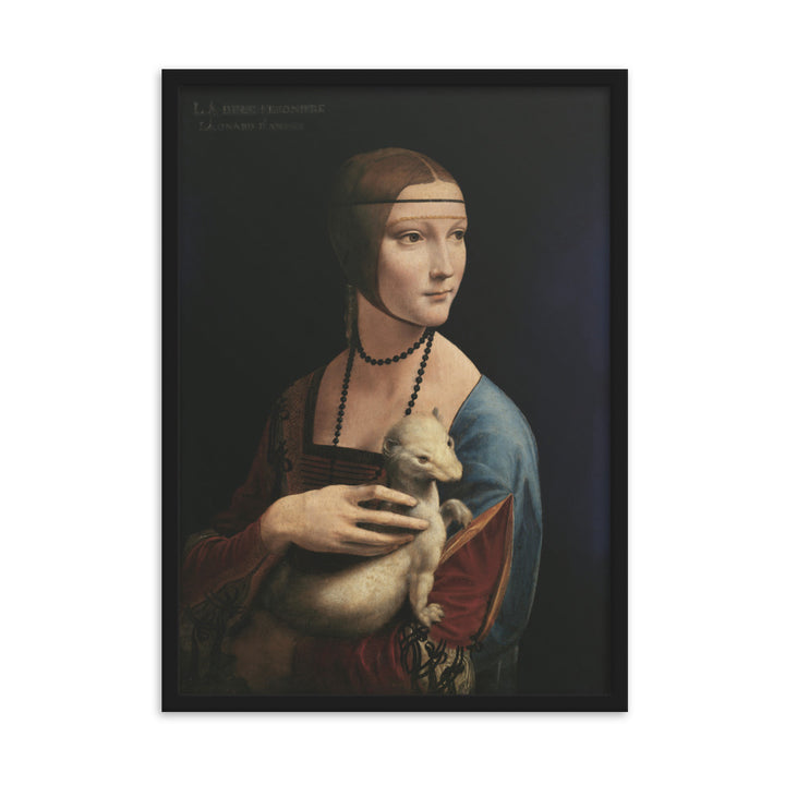 Poster - Leonardo da Vinci, Dame mit dem Hermelin Leonardo da Vinci Schwarz / 50×70 cm artlia