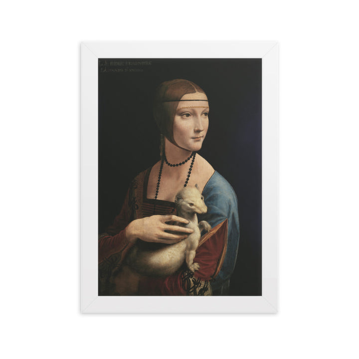 Poster - Leonardo da Vinci, Dame mit dem Hermelin Leonardo da Vinci Weiß / 21×30 cm artlia