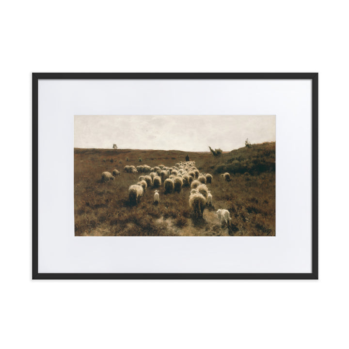 Poster mit Passepartout - Anton Mauve, The Return of the Flock, Laren Anton Mauve Schwarz / 50×70 cm artlia