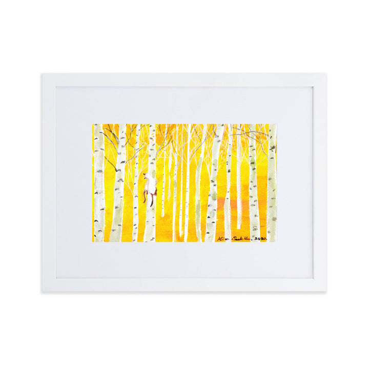 Poster mit Passepartout - Birkenwald Birch Forest Seokhee Kim Weiß / 30×40 cm artlia