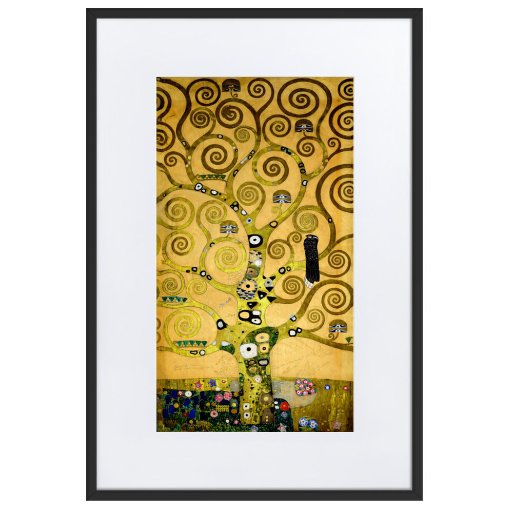 Poster mit Passepartout - Gustav Klimt, der Lebensbaum artlia Schwarz / 61×91 cm artlia