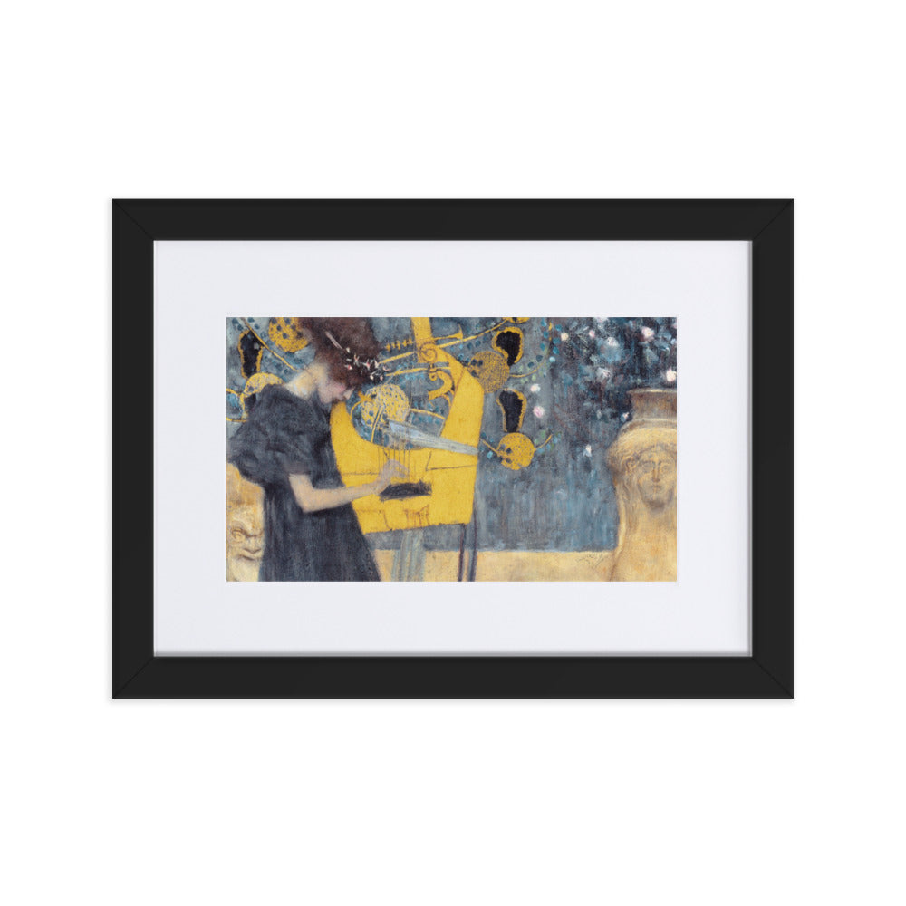 Poster mit Passepartout - Gustav Klimt, Die Musik Gustav Klimt Schwarz / 21×30 cm artlia