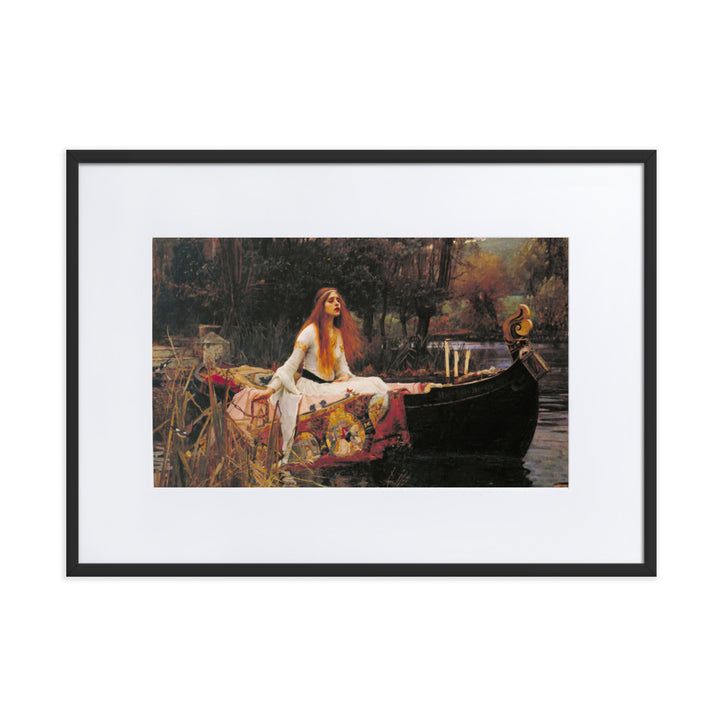 Poster mit Passepartout - John William Waterhouse, Die Dame von Shalott John William Waterhouse Schwarz / 50×70 cm artlia