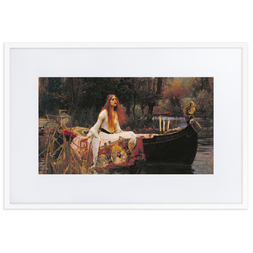 Poster mit Passepartout - John William Waterhouse, Die Dame von Shalott John William Waterhouse Weiß / 61×91 cm artlia