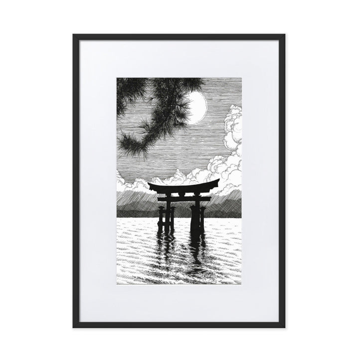 Poster mit Passepartout - Miyajima Pavel Illustrations Schwarz / 50×70 cm artlia