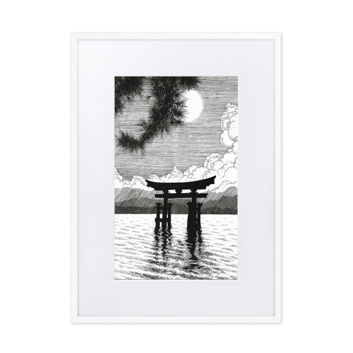 Poster mit Passepartout - Miyajima Pavel Illustrations Weiß / 50×70 cm artlia