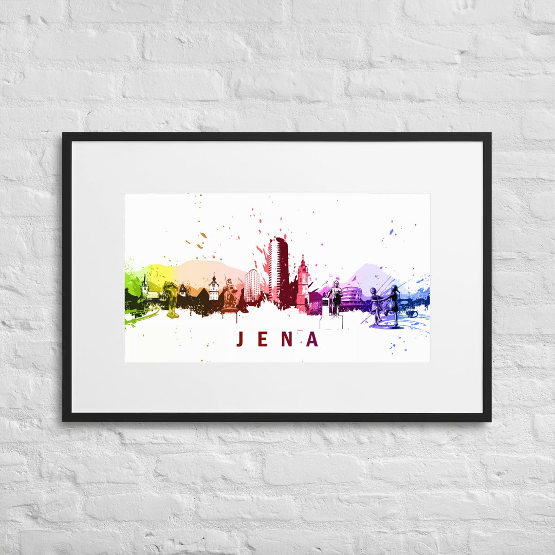 Poster mit Passepartout - Skyline Jena Marko Kurth artlia