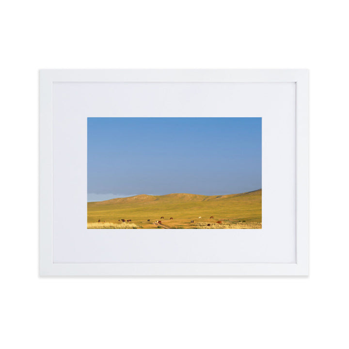 Poster mit Passepartout - Steppe on a calm morning, Mongolia Young Han Song Weiß / 30×40 cm artlia