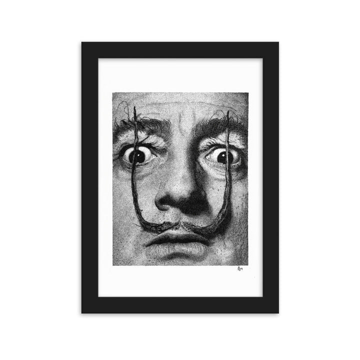 Poster mit Rahmen - Dali Pavel Illustrations Schwarz / 21×30 cm artlia