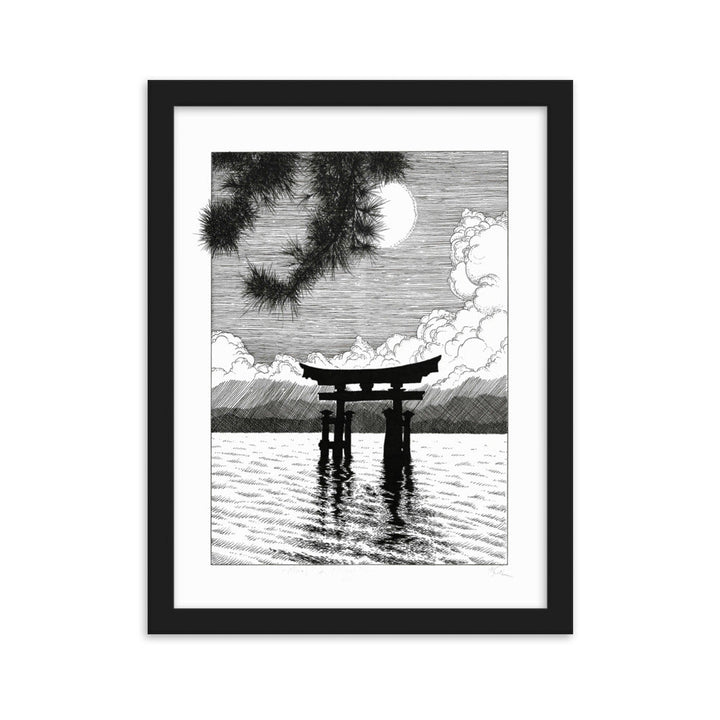 Poster mit Rahmen - Miyajima Pavel Illustrations Schwarz / 30×40 cm artlia