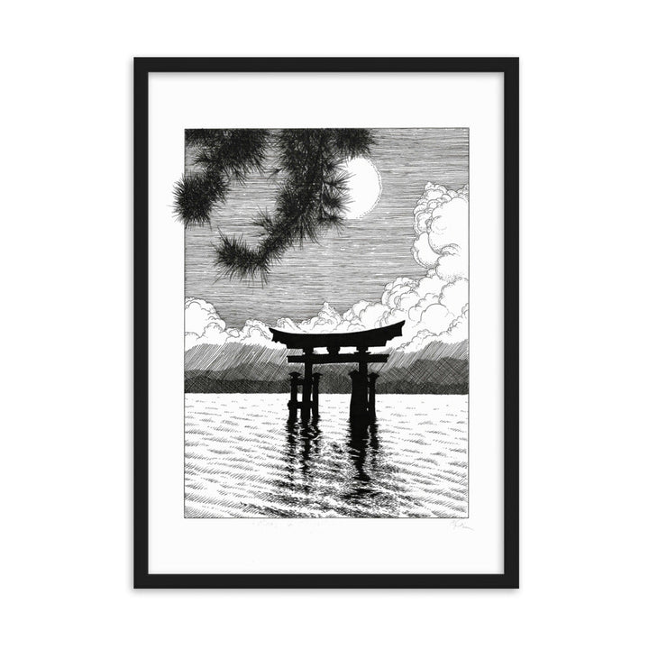 Poster mit Rahmen - Miyajima Pavel Illustrations Schwarz / 50×70 cm artlia