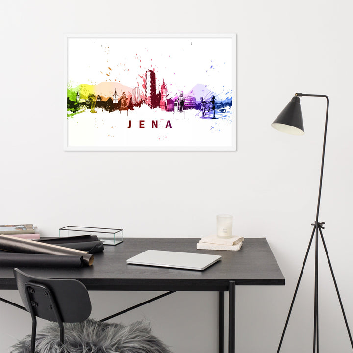 Poster mit Rahmen - Skyline Jena Marko Kurth artlia