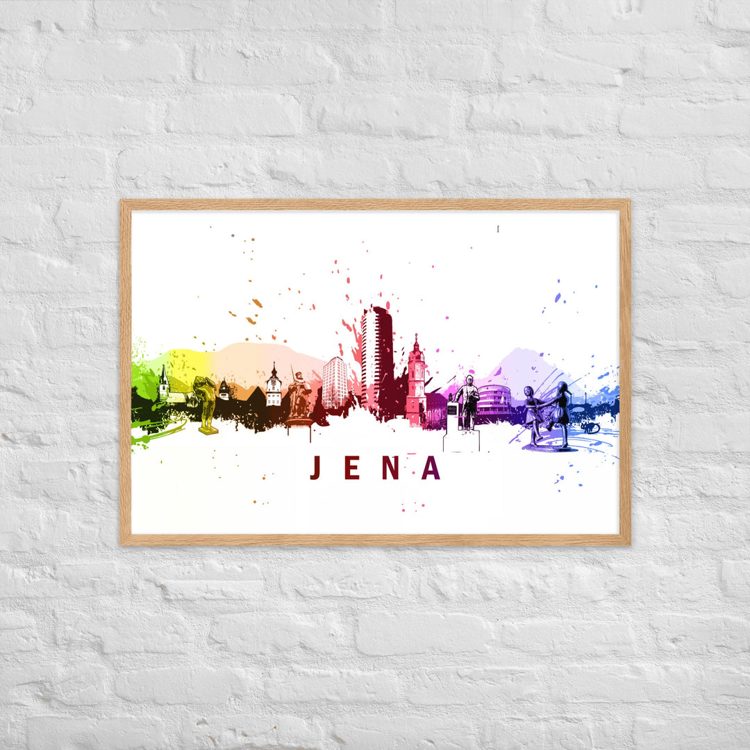 Poster mit Rahmen - Skyline Jena Marko Kurth artlia