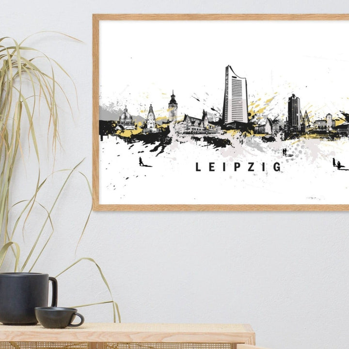 Poster mit Rahmen - Skyline Leipzig Marko Kurth artlia