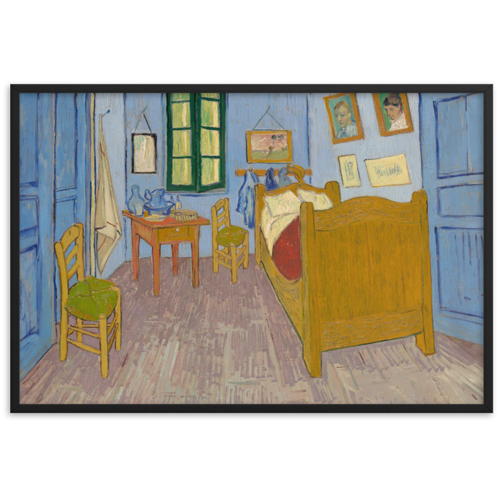 Poster mit Rahmen - Van Gogh, Das Schlafzimmer in Arles Vincent van Gogh Schwarz / 61×91 cm artlia