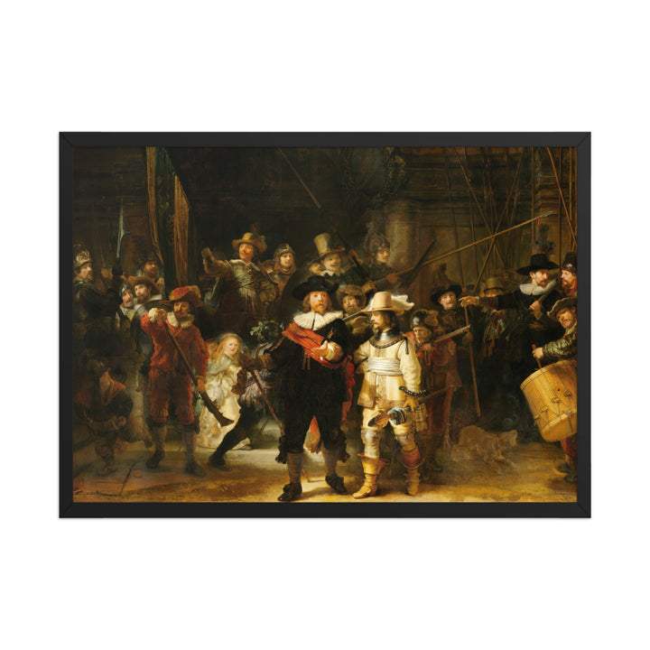 Poster - Rembrandt van Rijn, Die Nachtwache Rembrandt van Rijn Schwarz / 50×70 cm artlia