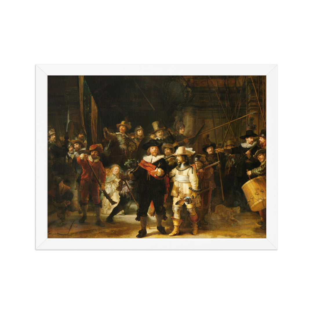 Poster - Rembrandt van Rijn, Die Nachtwache Rembrandt van Rijn Weiß / 30×40 cm artlia