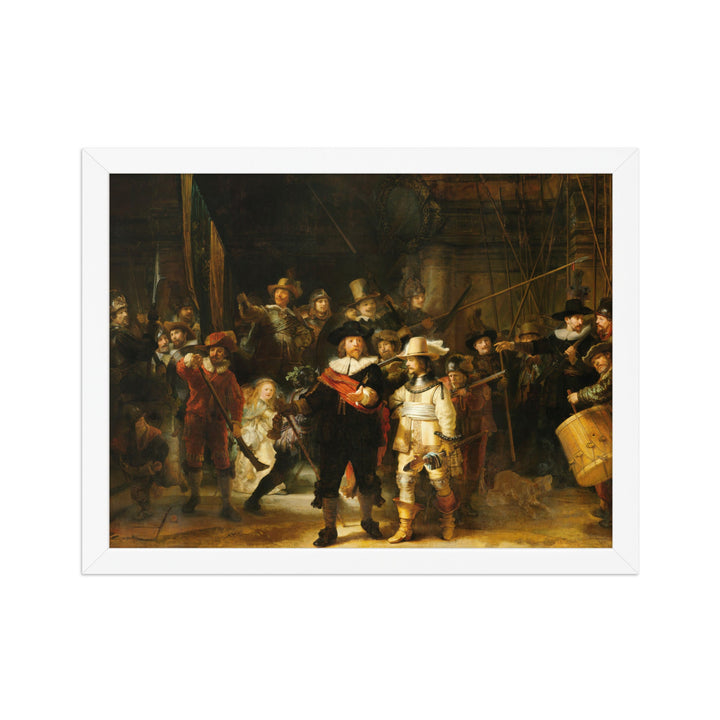 Poster - Rembrandt van Rijn, Die Nachtwache Rembrandt van Rijn Weiß / 30×40 cm artlia