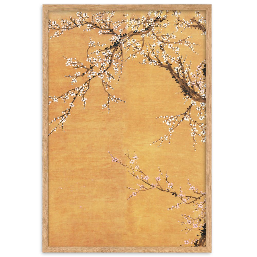 Poster - Rote und weiße Pflaumenblüten Jo Hee-ryong Oak / Teil 1 / 61×91 cm artlia