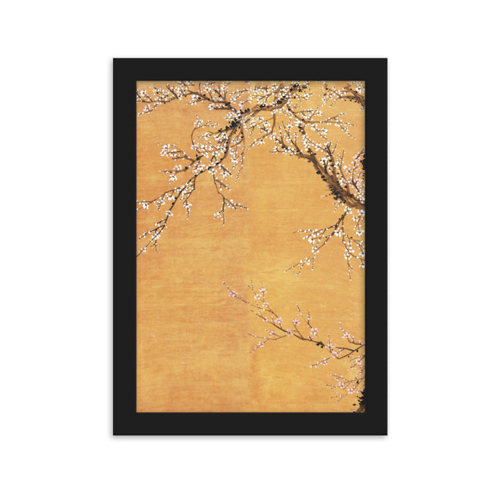 Poster - Rote und weiße Pflaumenblüten Jo Hee-ryong Schwarz / Teil 1 / 21×30 cm artlia